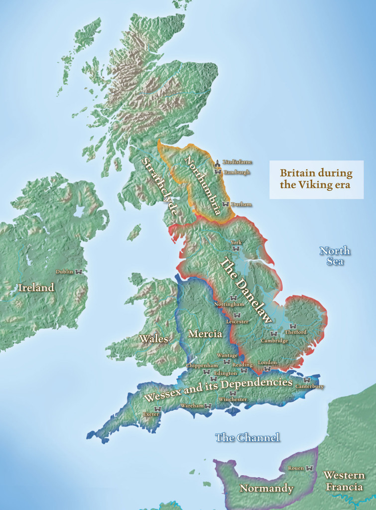 A map of britain showing the viking era.